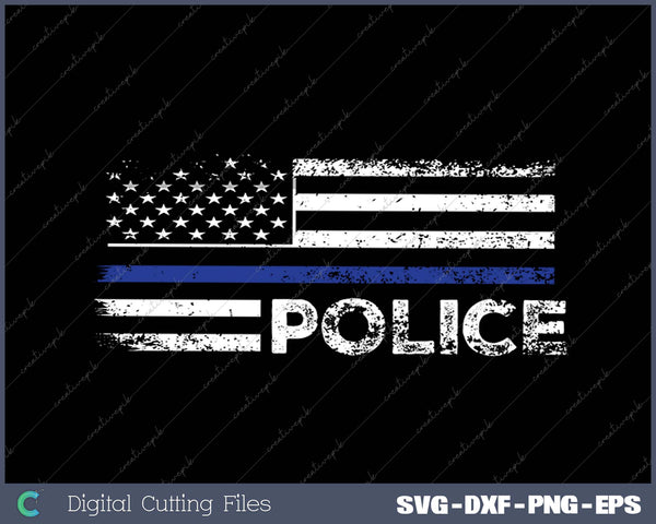 Patriot Apparel Company Thin Blue Line Police SVG PNG Cutting Printable Files