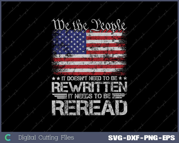 Patriot US Flag Constitution Of The USA Needs To Be Reread