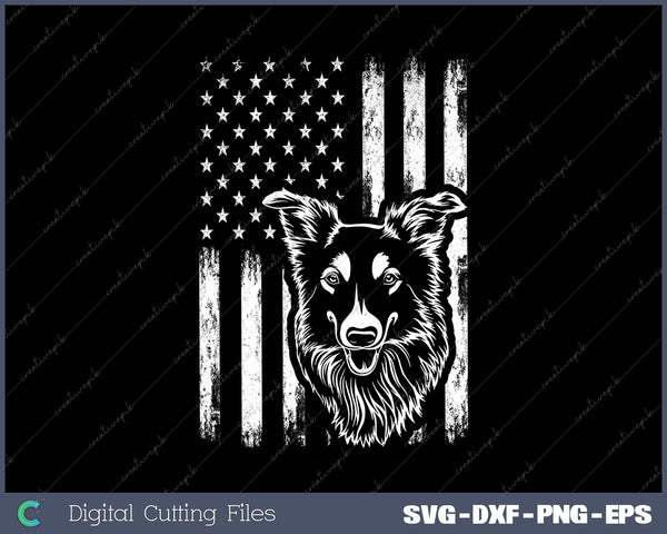 Patriotic German Shepherd AMERICAN FLAG SVG DXF PNG Cutting File