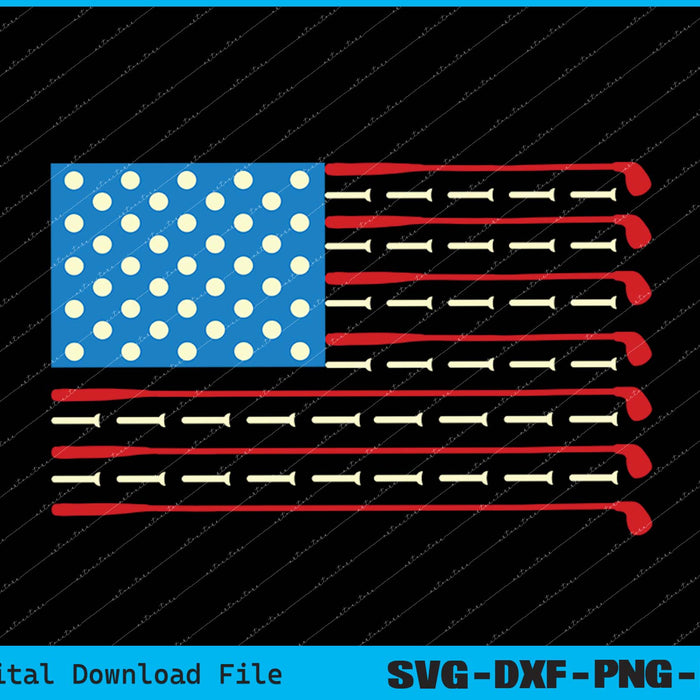Patriotic Golf USA Flag Golf Clubs & Golf Balls SVG PNG Files