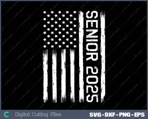 Patriotic Senior 2025 USA Flag Vintage Senior Class of 2025