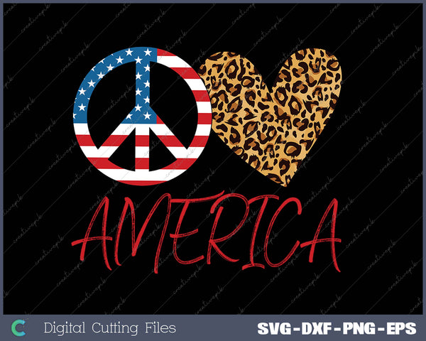 Peace Love America SVG PNG Cutting Printable Files