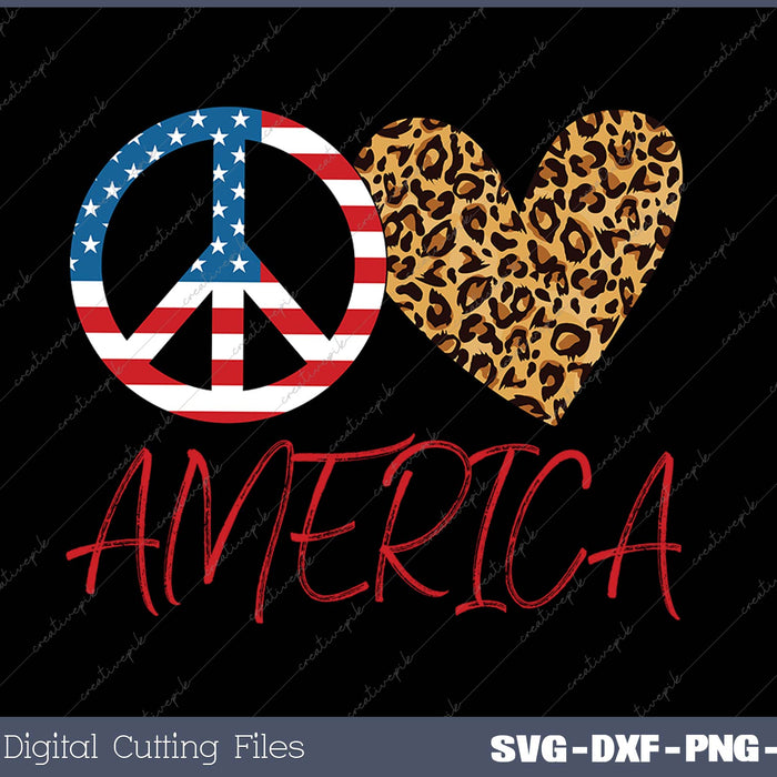 Peace Love America SVG PNG Cutting Printable Files