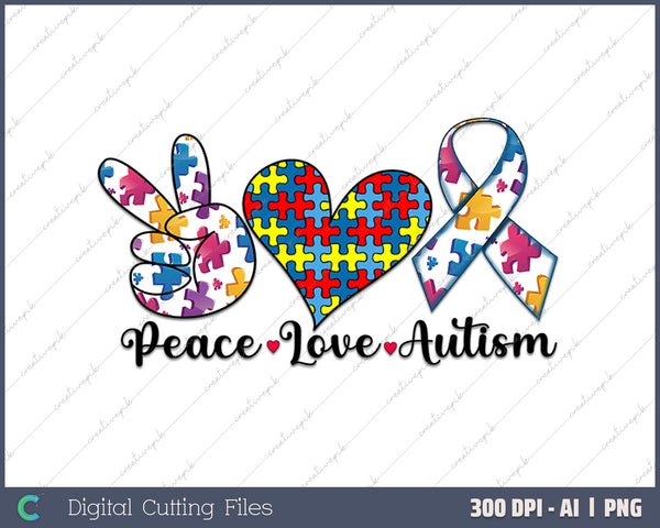 Peace Love Autism Beautiful Autism Awareness Mom Dad Gifts