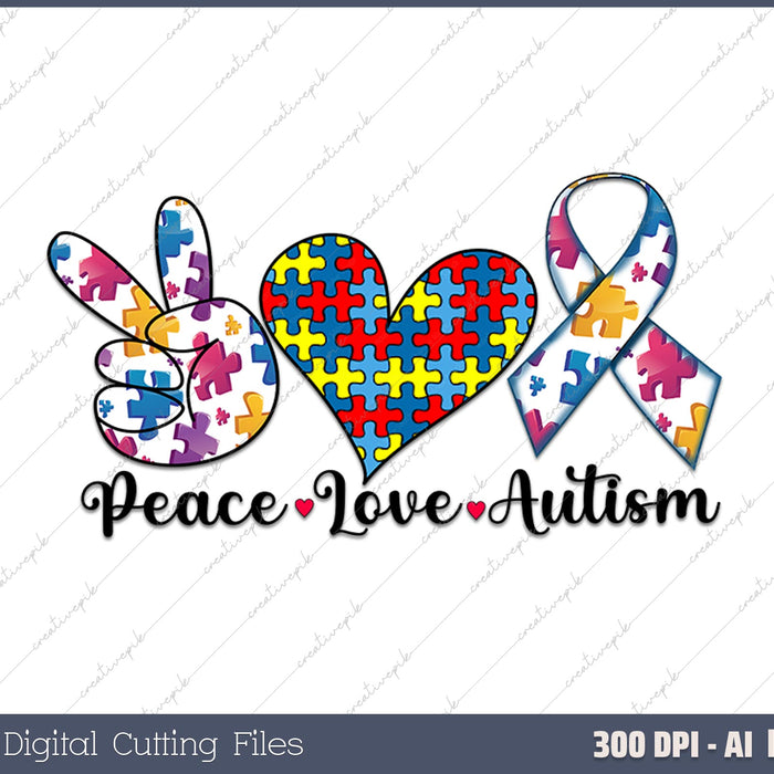 Peace Love Autism Beautiful Autism Awareness Mom Dad Gifts