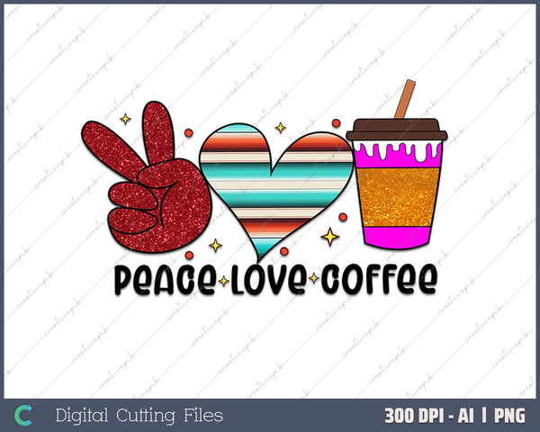 Peace Love Coffee Lovers Hippie Gifts