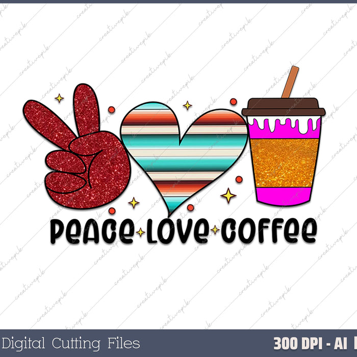 Peace Love Coffee Lovers Hippie Gifts