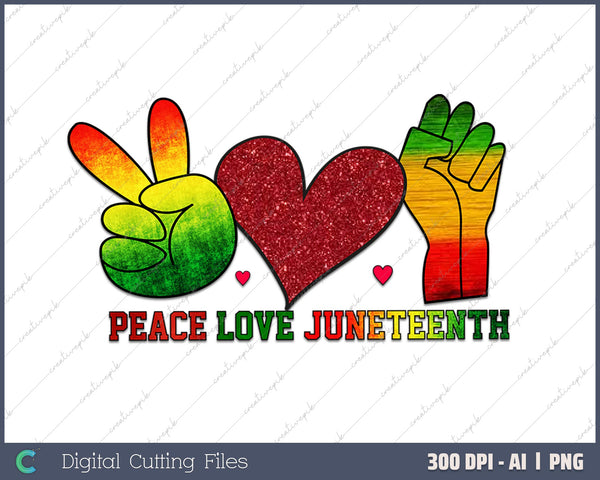 Peace Love Juneteenth Black Freedom 1865 Women Men Girls