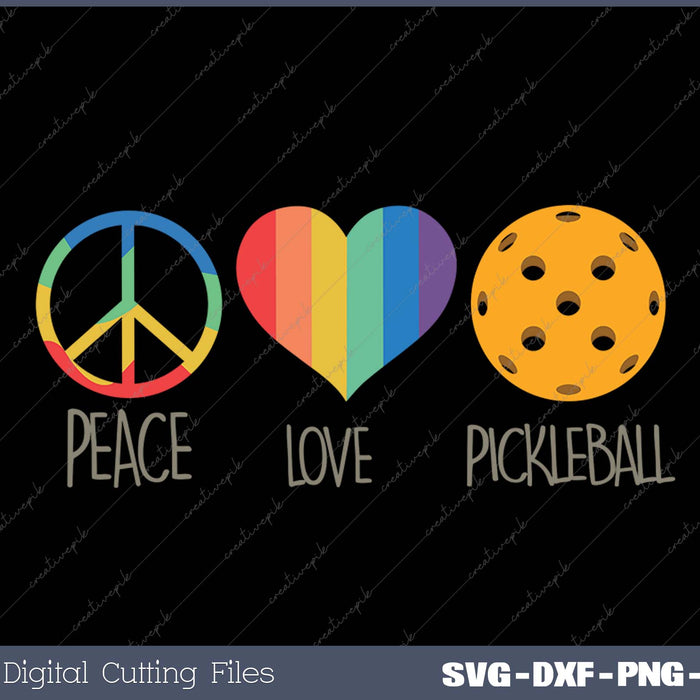 Peace Love Pickleball SVG PNG Cutting Printable Files