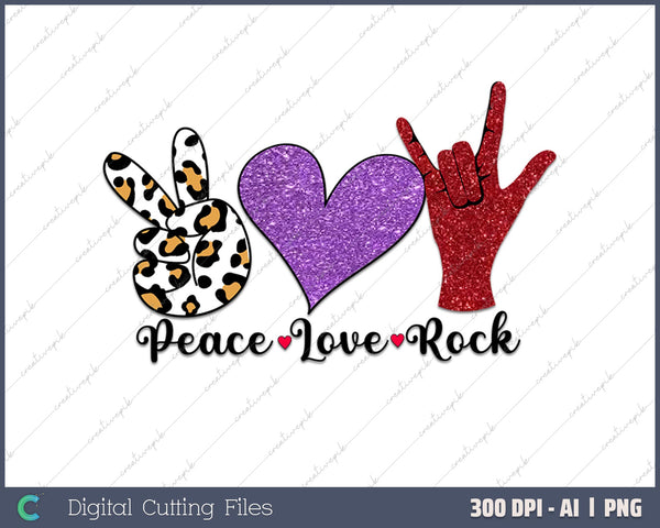 Peace Love Rock Hippie Hippies Retro Hippy Gift