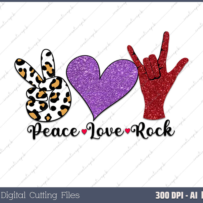 Peace Love Rock Hippie Hippies Retro Hippy Gift