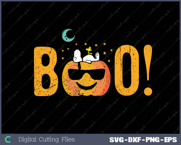 Peanuts Halloween Boo Pumpkin SVG PNG Cutting Printable Files