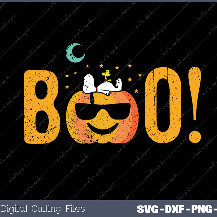 Peanuts Halloween Boo Pumpkin SVG PNG Cutting Printable Files