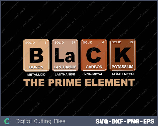 Periodic Table Black The Prime Element Black History Month