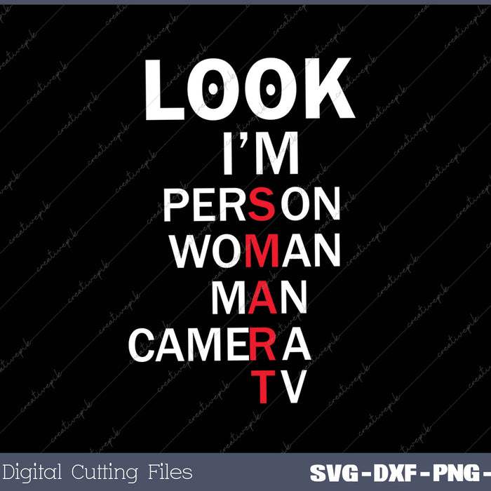 Person Woman Man Camera TV - Funny Political Dump Trump 2025 SVG PNG Cutting Printable Files