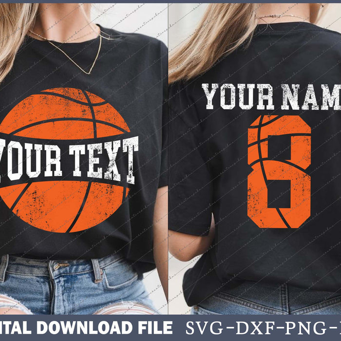 Personalized Basketball Name Number, Custom Basketball Team Name SVG Digital File
