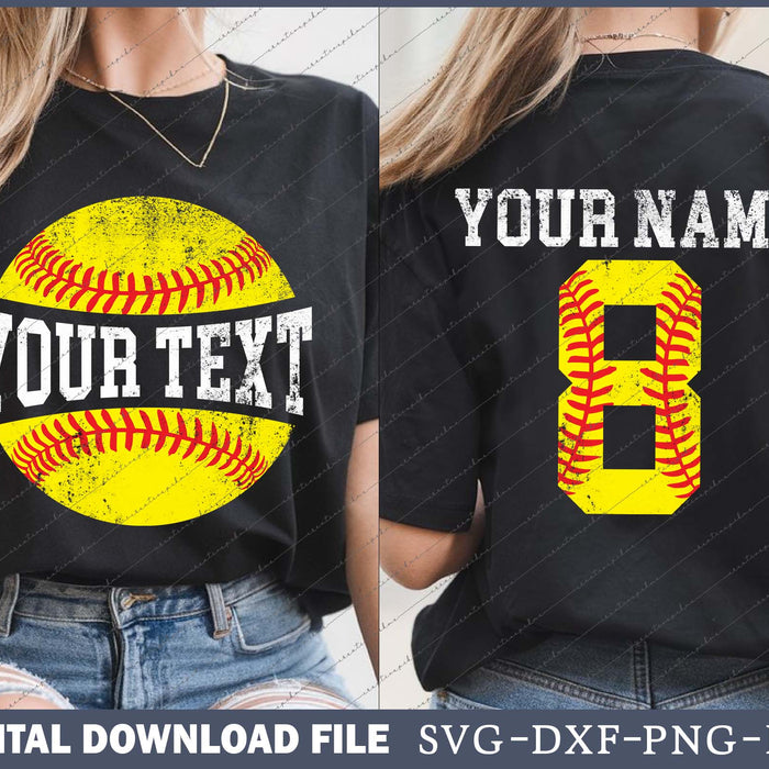 Personalized Softball Name Number, Custom Softball Team Name Svg Png Digital File