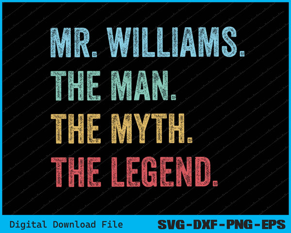 Personalized Teacher Name The Man The Myth The Legend SVG PNG Files