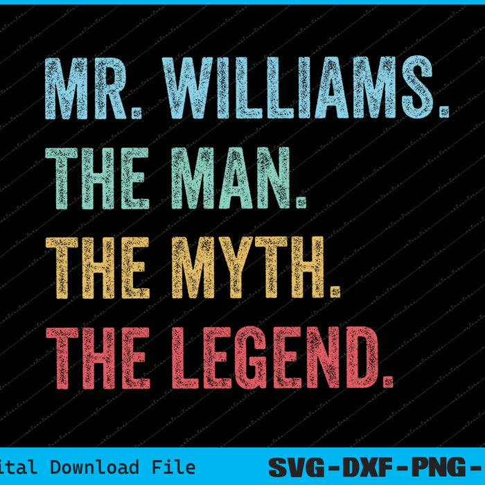 Personalized Teacher Name The Man The Myth The Legend SVG PNG Files