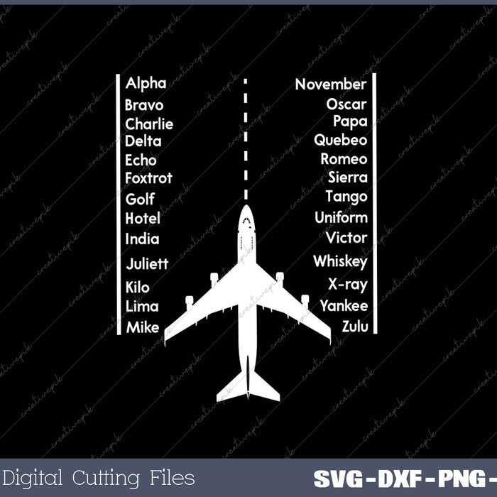 Phonetica Alphabet - Pilot & Aviation Airplane SVG PNG Cutting Printable Files