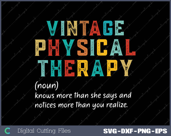 Physical Therapy Massage Therapist Definition Vintage Gift 