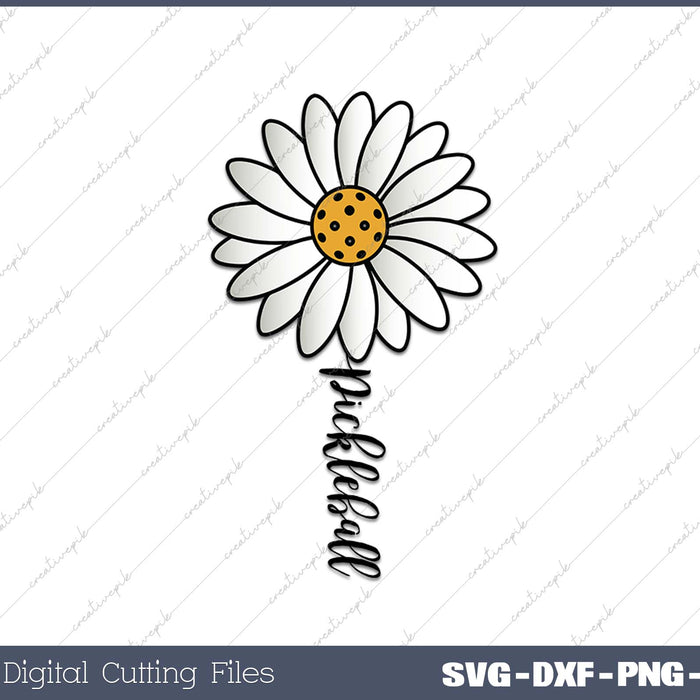 Pickleball Daisy Flower SVG PNG Cutting Printable Files