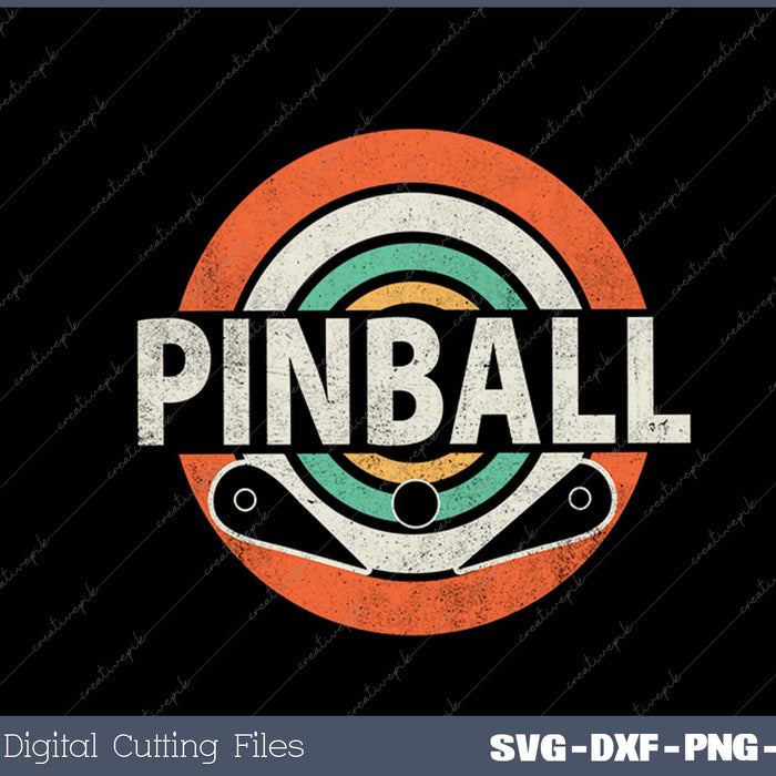 Pinball Game Vintage SVG PNG Cutting Printable Files