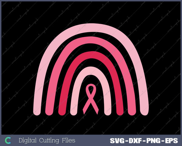 Pink Ribbon Breast Cancer Awareness Rainbow