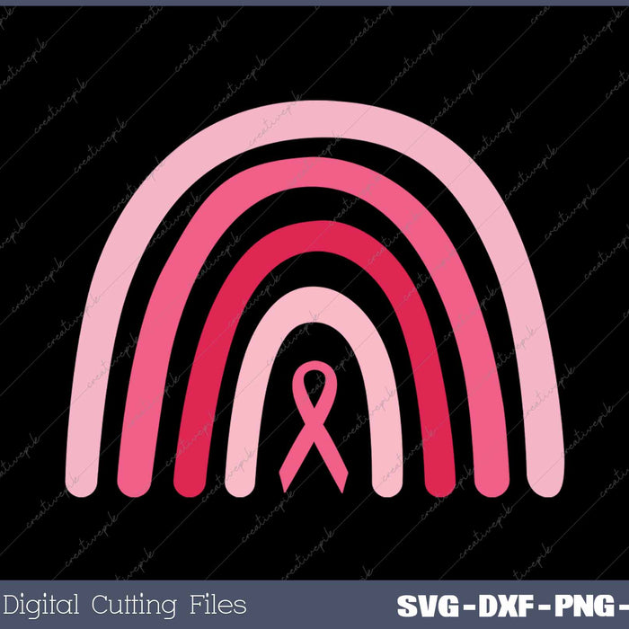 Pink Ribbon Breast Cancer Awareness Rainbow