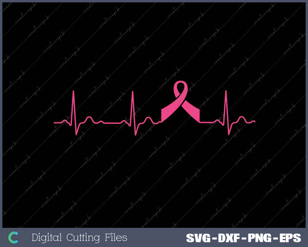 Pink Ribbon Heartbeat Breast Cancer Awareness