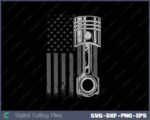 Piston Funny Muscle Car Mechanic SVG PNG Cutting Printable Files