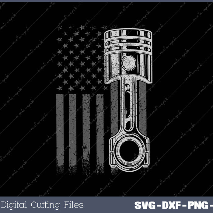 Piston Funny Muscle Car Mechanic SVG PNG Cutting Printable Files