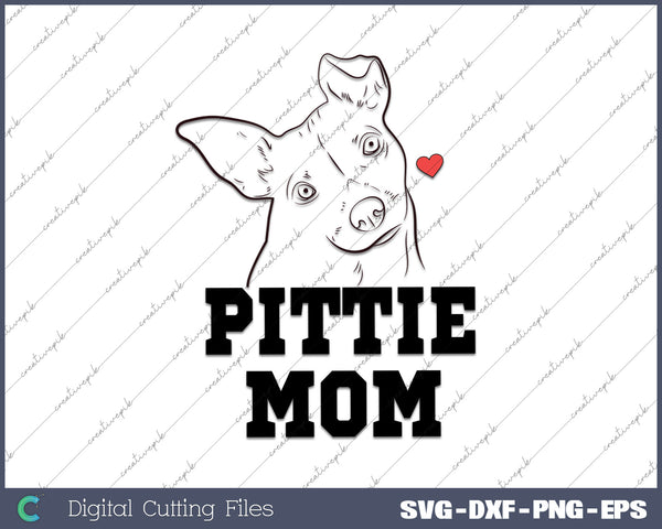 Pittie Mom Mom Swea SVG PNG Cutting Printable Files