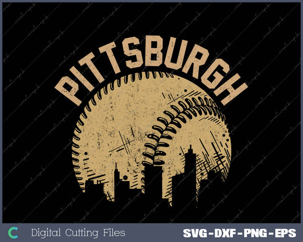 Pittsburgh Baseball Skyline Pennsylvania Player Coach Fan