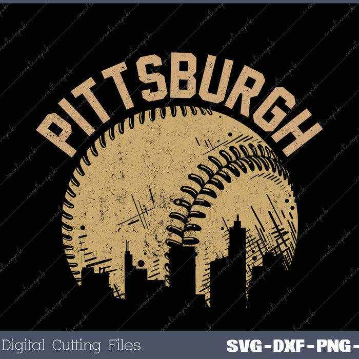 Pittsburgh Baseball Skyline Pennsylvania Player Coach Fan