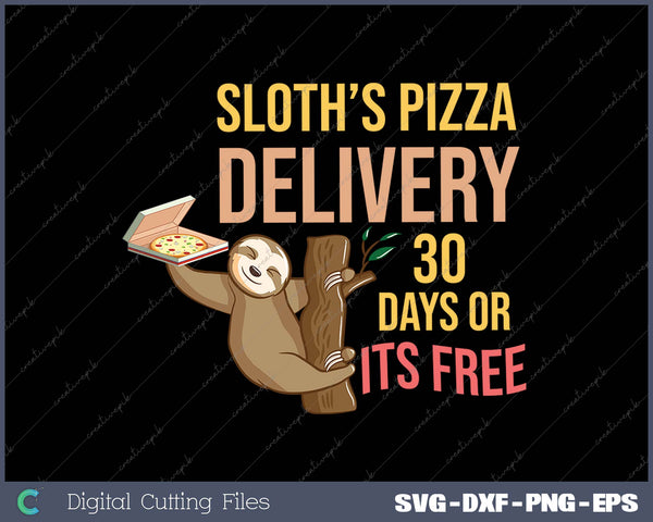 Pizza Delivery By Sloth Funny Fast Food Slow Service Quote Long Sleeve