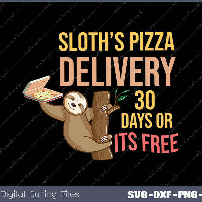 Pizza Delivery By Sloth Funny Fast Food Slow Service Quote Long Sleeve