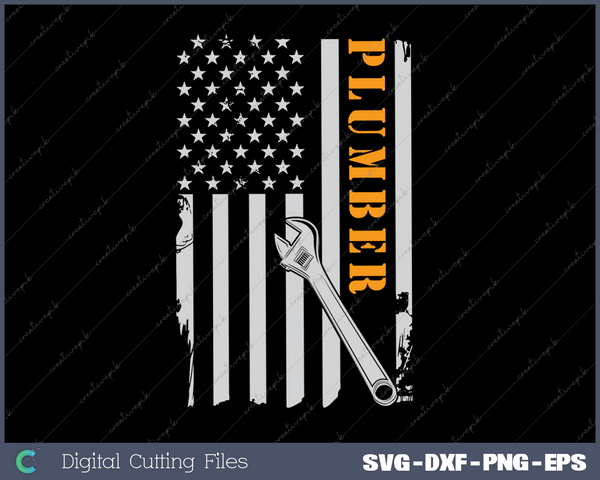 Plumber American Flag Design Plumbing SVG PNG Cutting Printable Files