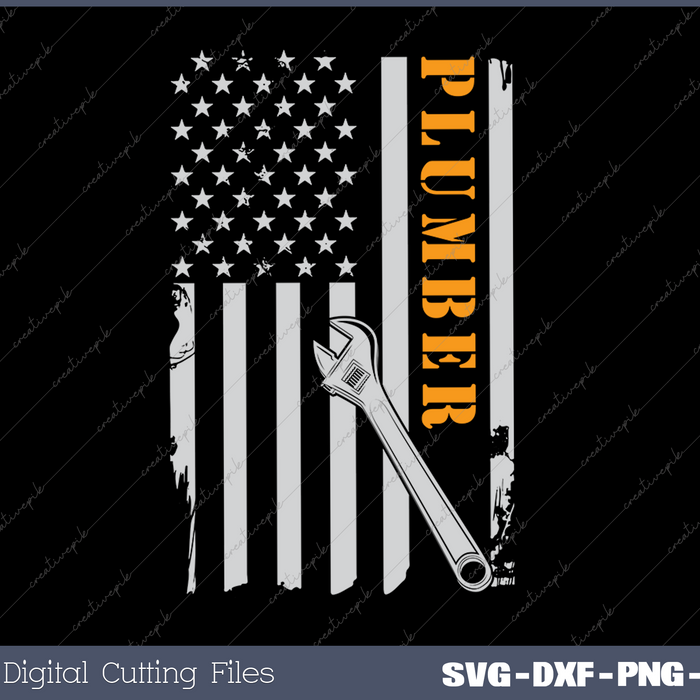 Plumber American Flag Design Plumbing SVG PNG Cutting Printable Files