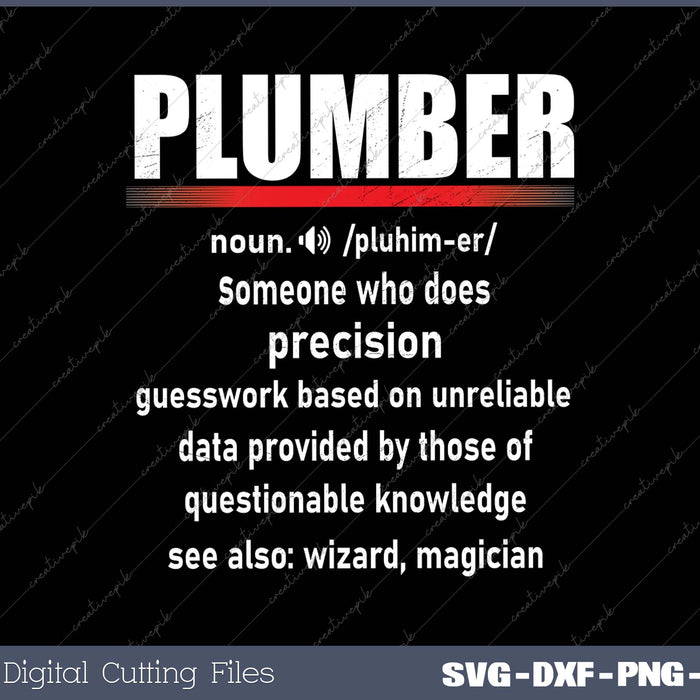 Plumber Definition Funny Plumbing Pipe Pipefitter Graphic