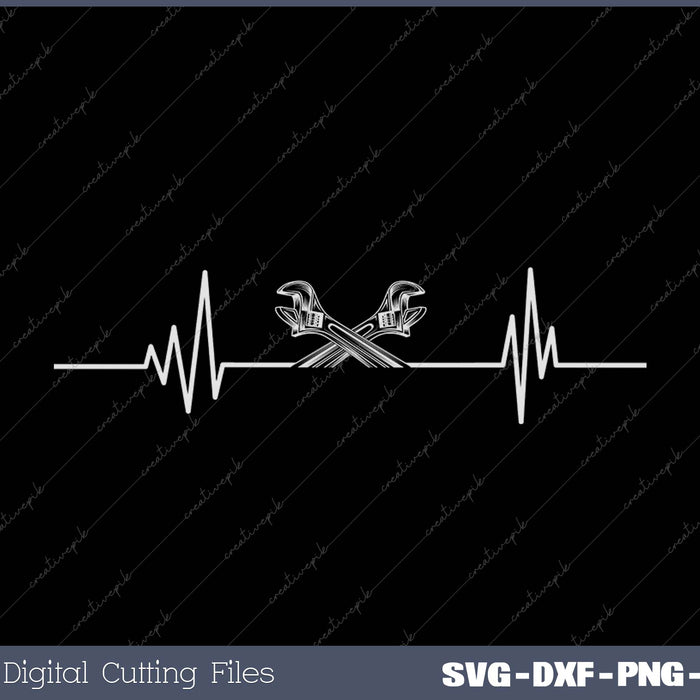 Plumber Heartbeat - Gifts For Plumbers Funny Plumbing Outfit SVG PNG Cutting Printable Files
