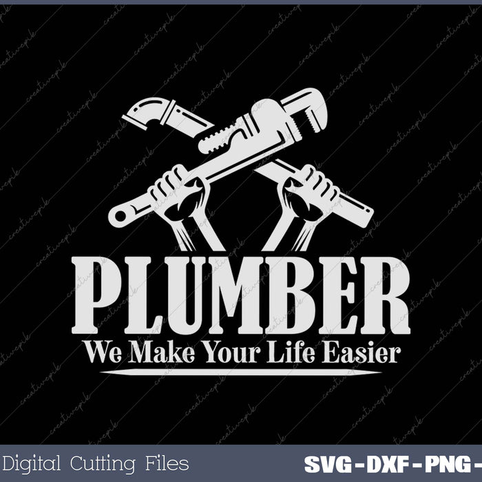 Plumber tool gift Pipefitter Pipe Wrench plumbing SVG PNG Cutting Printable Files