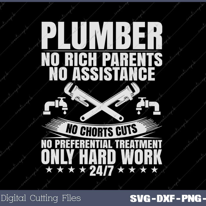 Plumbing Hard Work Plumber SVG PNG Cutting Printable Files