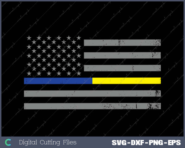 Police 911 Dispatcher Flag SVG PNG Cutting Printable Files