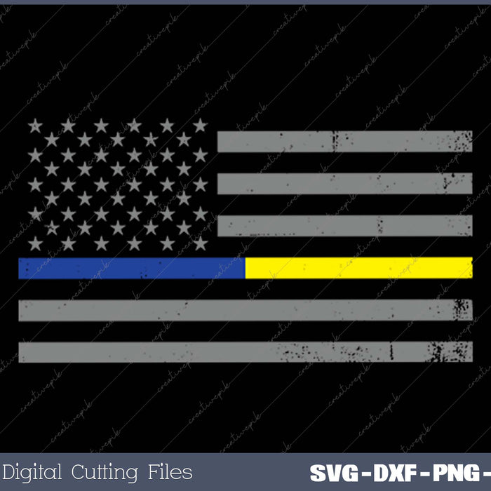 Police 911 Dispatcher Flag SVG PNG Cutting Printable Files