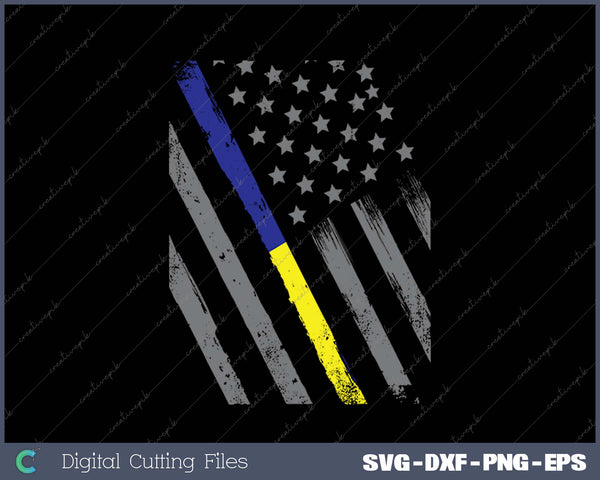 Police 911 Dispatcher Flag Long Sleeve SVG PNG Cutting Printable Files