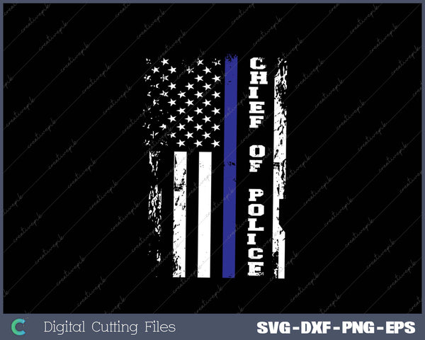 Police Chief Chief of Police Rank SVG PNG Cutting Printable Files