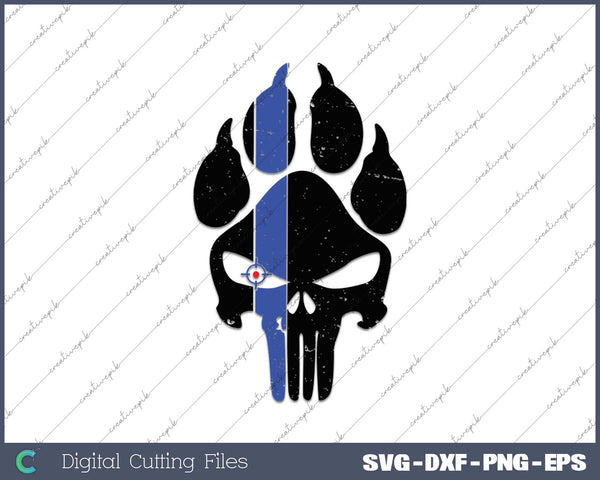 Police K-9 Thin Blue Line SVG PNG Cutting Printable Files