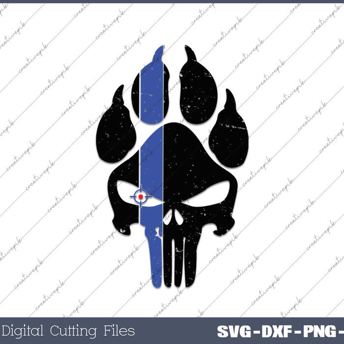 Police K-9 Thin Blue Line SVG PNG Cutting Printable Files