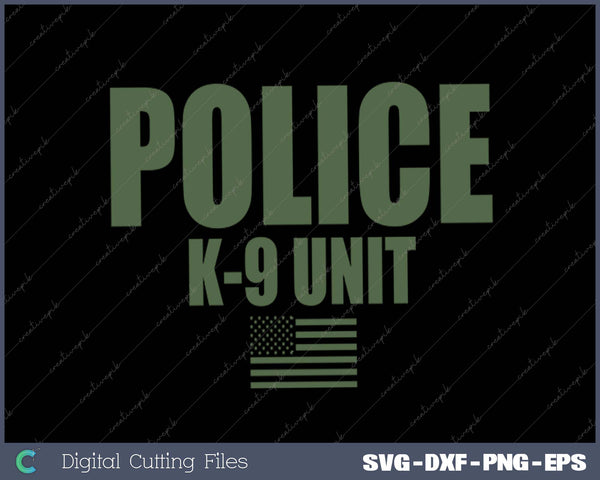 Police K-9 Unit On Duty Uniform SVG PNG Cutting Printable Files